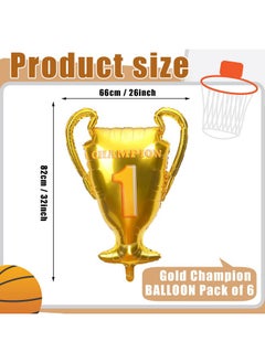 6 Packs Gold Champion Foil Balloons Championship Mylar Trophy Balloon The First Prize Sport Balloons Basketball Soccer Football Anniversary Birthday Games Party Decorations - pzsku/Z58D2F75F7E92E5920049Z/45/_/1692166334/e6e5cb9d-7c02-45e3-8586-116e62f43838