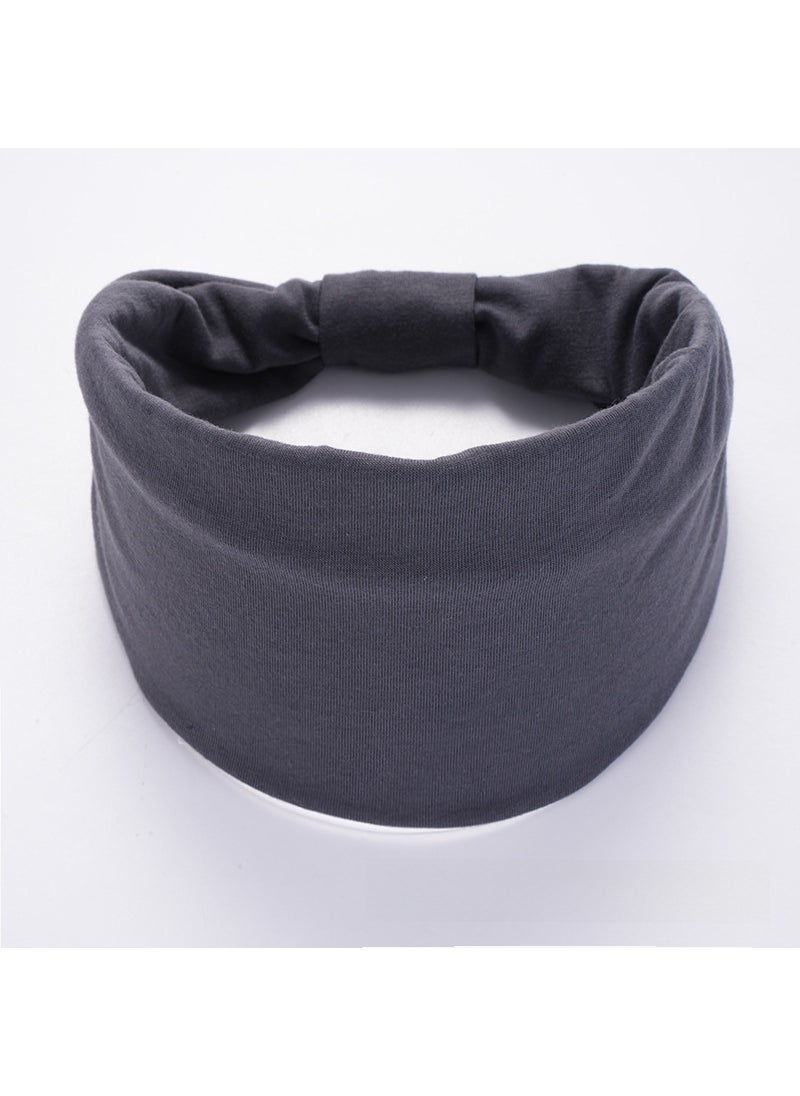 Generic Sweat-Absorbent Solid Yoga Headband #4 smoky gray 