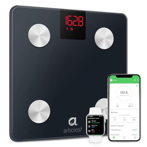 arboleaf Scales for Body Weight FSA HSA Store Eligible Weight Scale with Body Fat Digital Bathroom Scale Smart Bluetooth Body Fat Scale Sync 14 Body Composition Analyzer with Other Fitness Apps