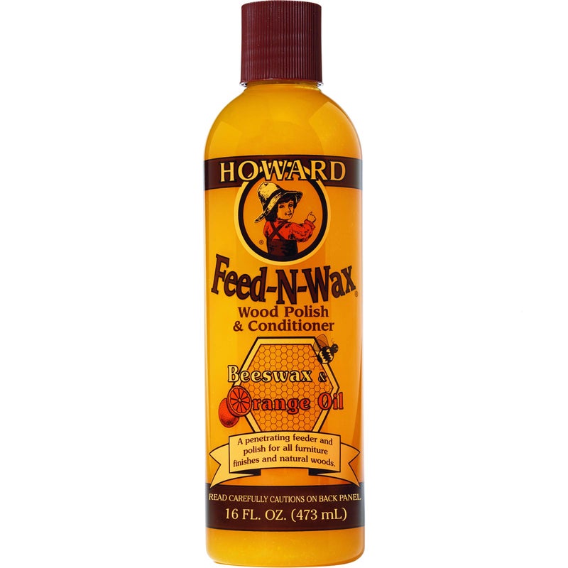 Howard Products Beeswax Wood Polish & Conditioner, Feed-N-Wax, Beeswax Furniture Polish For Wood, 16 Oz, Orange - Image 1