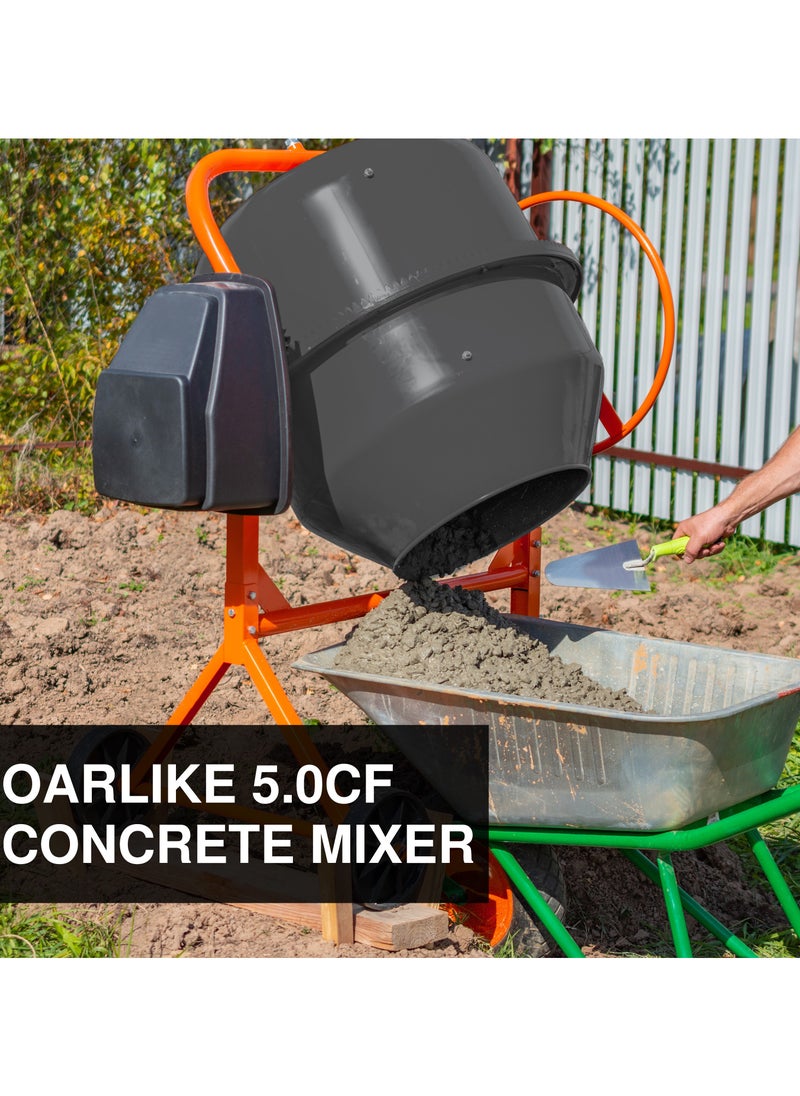 Cement Mixer 850W with Tank Capacity 200L, Portable Concrete Cement Mixing Machine for Stucco, Mortar Seeds, Feed, Safe and User-Friendly, Electric Cement Mixer Machine for Stucco with Wheel and Stand