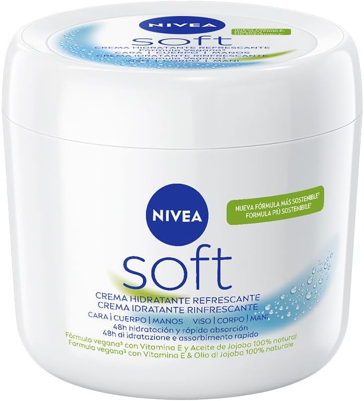 NIVEA Soft 1 x 500 ml allpurpose cream with jojoba oil and vitamin E intensive moisturising cream for the care of face body and hands parabenfree