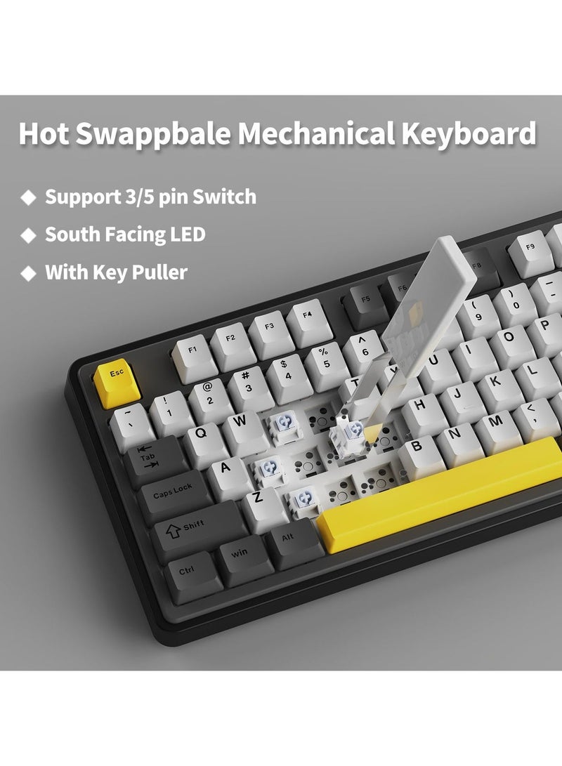 Ajazz AK870 TKL Hot Swap Gasket Mount Mechanical Keyboard, Bluetooth/2.4G/USB-C RGB, South-Facing LED, for Windows/Mac, Flying Fish Switch - Image 5