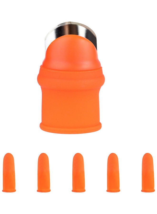 NIBEMINENT 6 Piece Gardening Thumb Cutter Set Orange - Image 1
