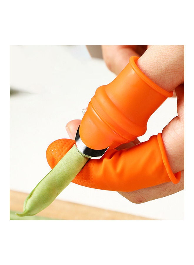 NIBEMINENT 6 Piece Gardening Thumb Cutter Set Orange - Image 3