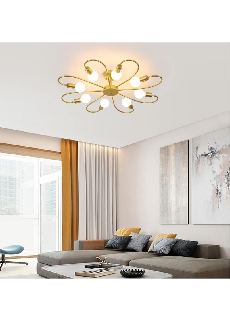 MIXDE Modern Sputnik Chandelier Black Mid Century Island Pendant Light Fixture 8 Light Ceiling Chandeliers for Kitchen Dining Room Bedrooms - Image 2