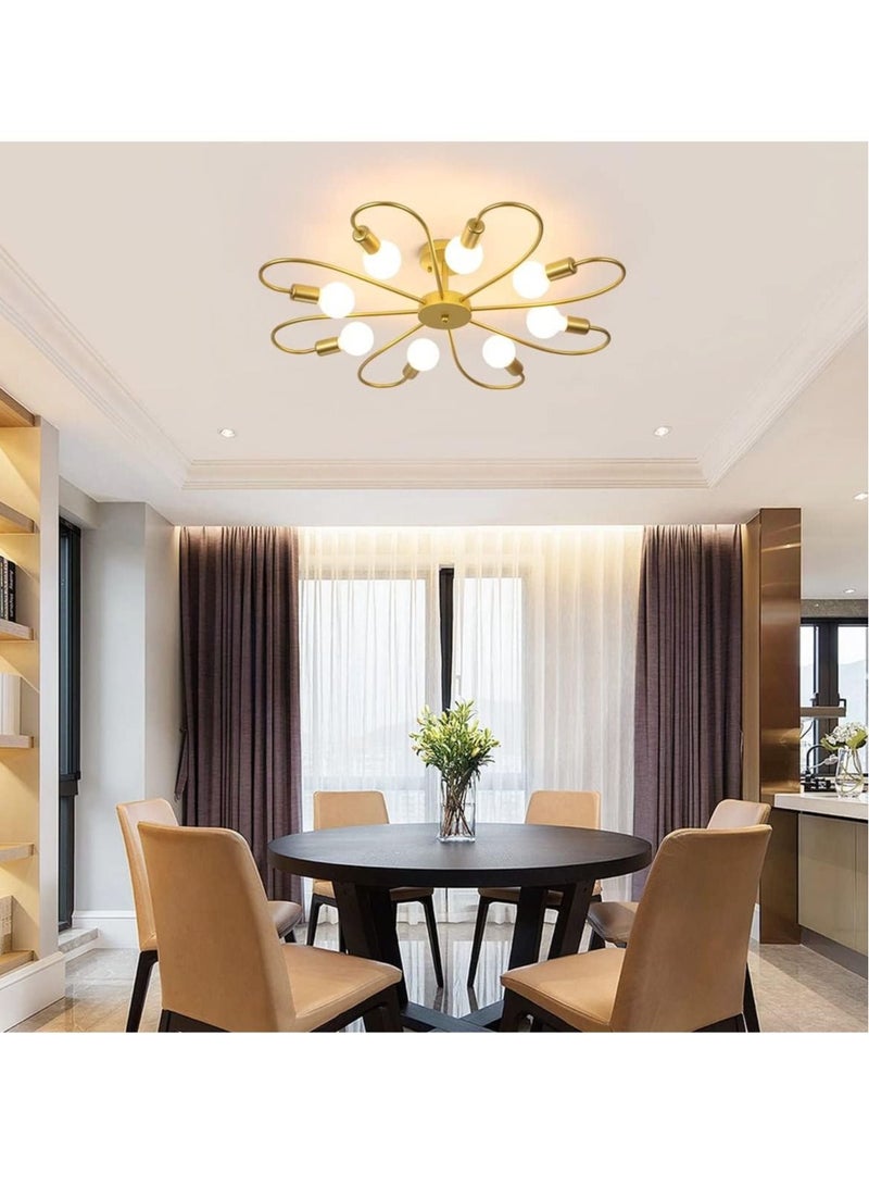 MIXDE Modern Sputnik Chandelier Black Mid Century Island Pendant Light Fixture 8 Light Ceiling Chandeliers for Kitchen Dining Room Bedrooms - Image 3