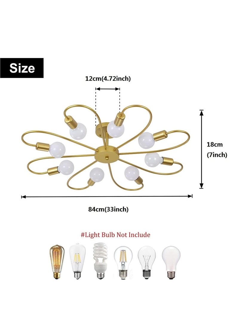 MIXDE Modern Sputnik Chandelier Black Mid Century Island Pendant Light Fixture 8 Light Ceiling Chandeliers for Kitchen Dining Room Bedrooms - Image 5