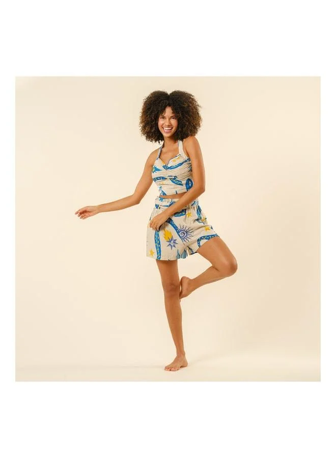 Zsa Zsa Zsu  Proti Digital Printed Shorts - Ecru. for Women | Best Price UAE
