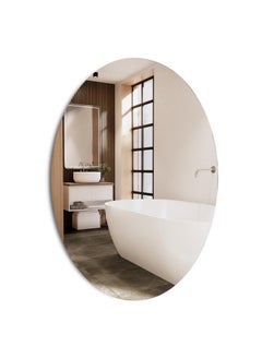 DECAURA DECAURA 2mm Self Adhesive Mirror for Bathroom Wall Oval Shape Mirror for Living Room Heavy Duty Bathroom Mirror Wall Stickers for Home Sticker Mirror for Bathroom Acrylic Mirror 30 20 1 