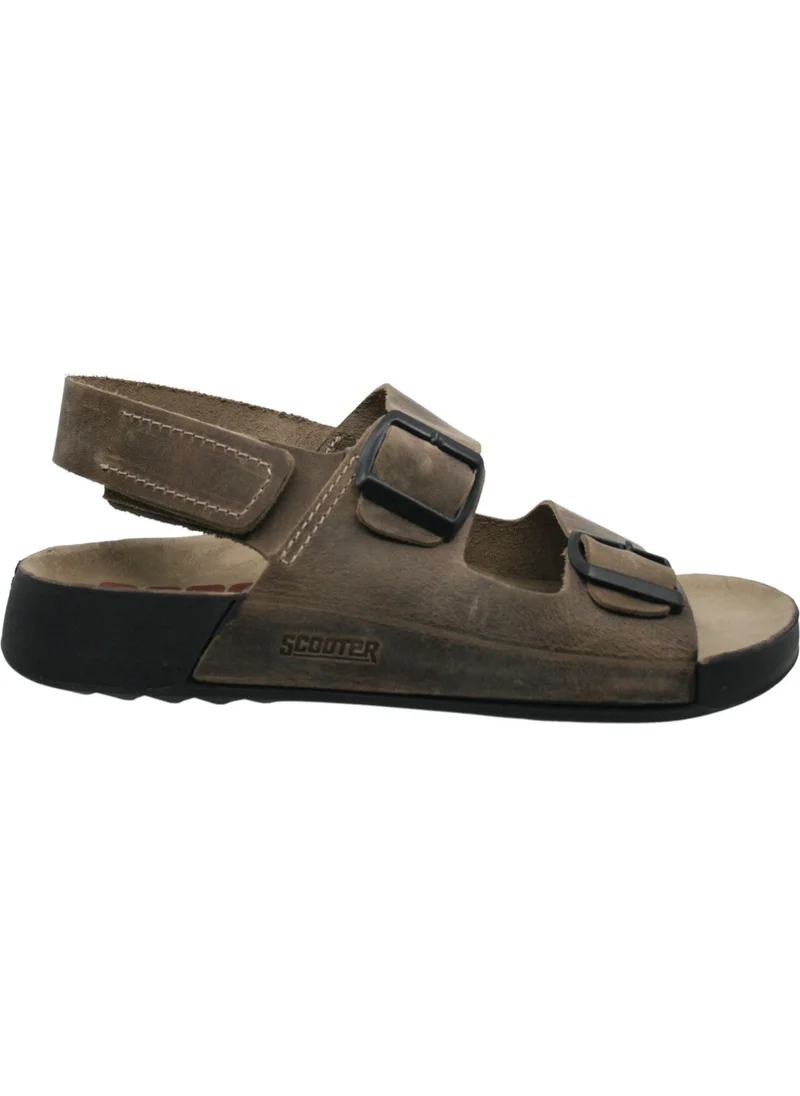 سكوتر Sand Color Leather Men's Daily Anatomical Sandal M7012CKU