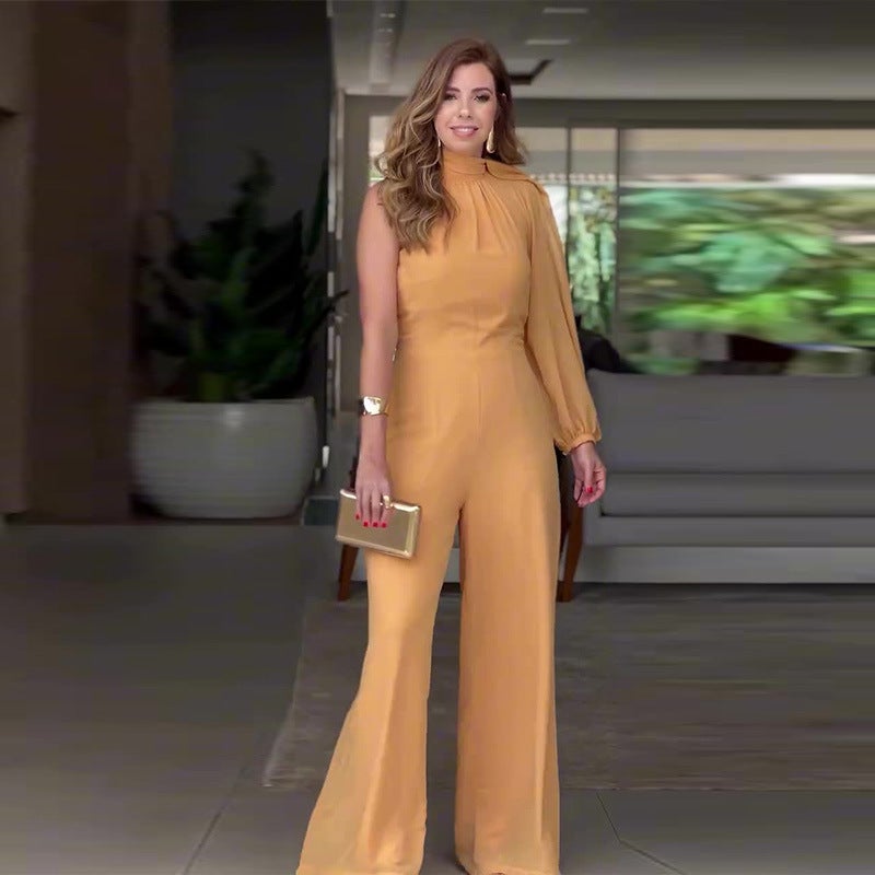 2025 Europe And America Fashion Casual Slim Solid Color Wide Leg Pants Women - Image 4