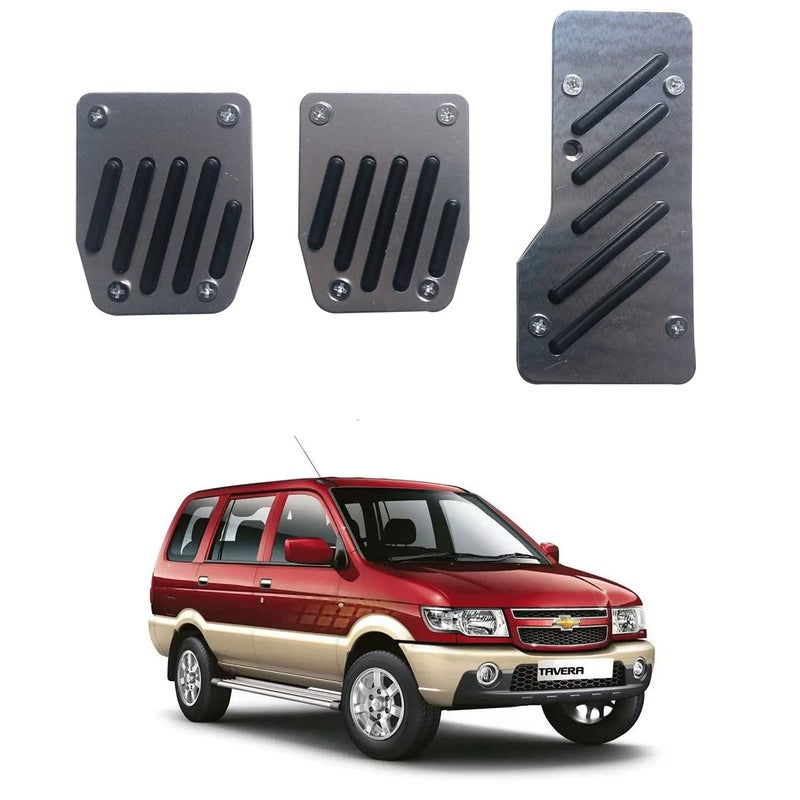 Oshotto 3 Pcs Non-Slip Manual CS-320 Car Pedals Kit Pad Covers Set Compatible with Chevrolet Tavera (Black) - Image 1