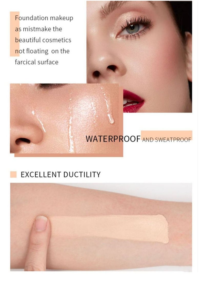 DEROL - Liquid Foundation-Full Coverage Makeup Matte Waterproof Dewy Lightweight Feel Flawless Oil-Controlling Coverage Smooth Face Foundations 24 Hours Soft Nature Base Skin Tint - Image 1