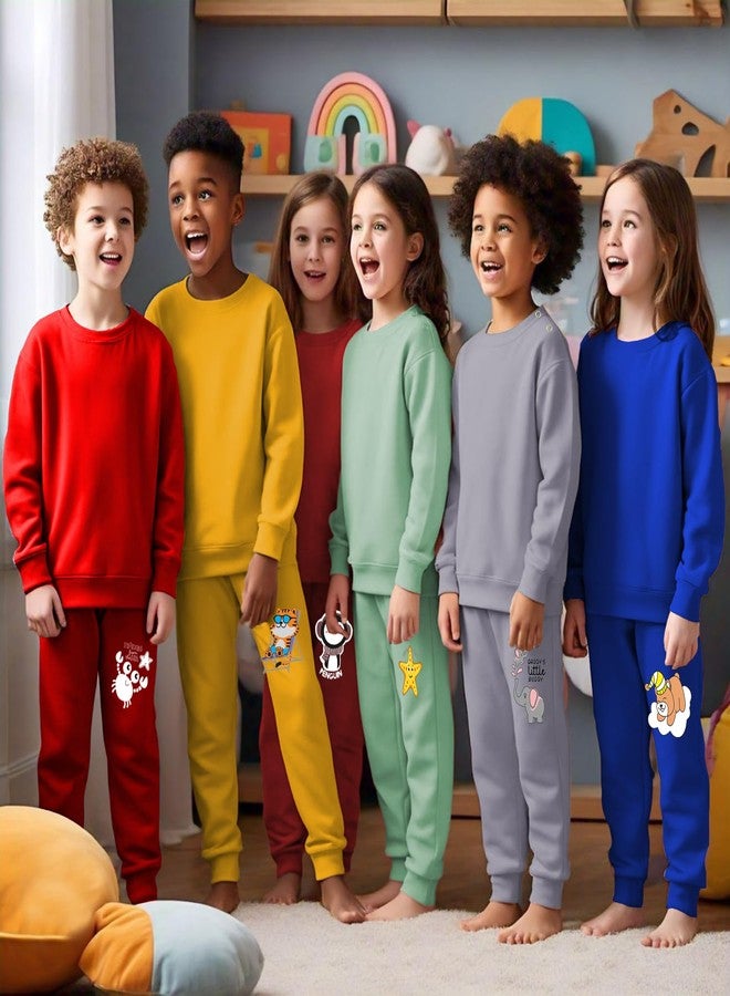 Toddylon Kids Pajama Pants Cotton Regular Fit Pyjama Set Unisex Baby Trackpants | Lower | Bottom Wear | (Pyjamas Only) (Pack of 6, 12-18 Month) - Image 2