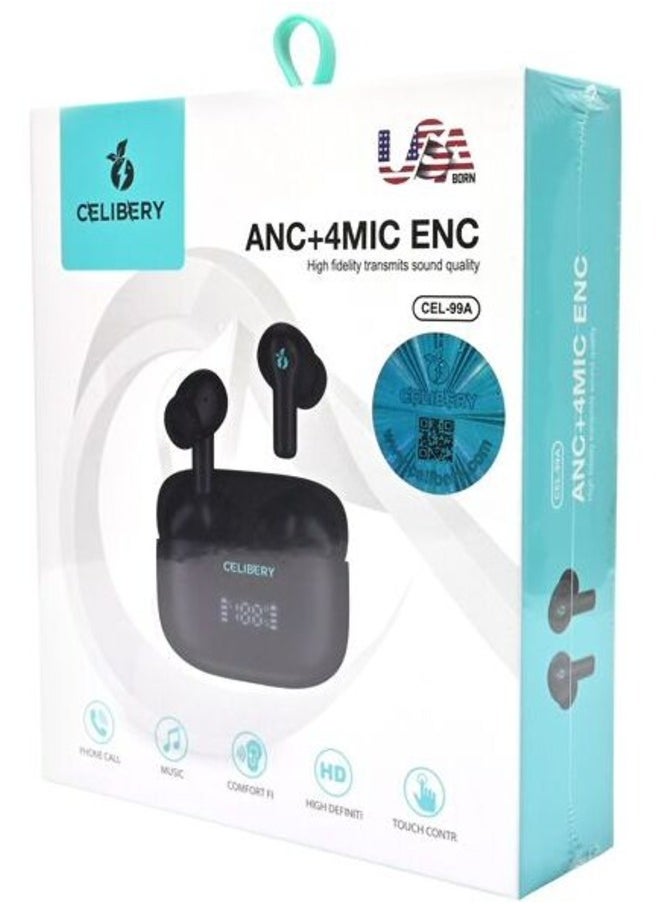 CELIBERY Bluetooth Earphones, 10mm Drivers with Big Bass True Wireless Earbuds, 25H Playtime, IPX5, 2 Mics for AI Clear Calls, Black  - Image 3