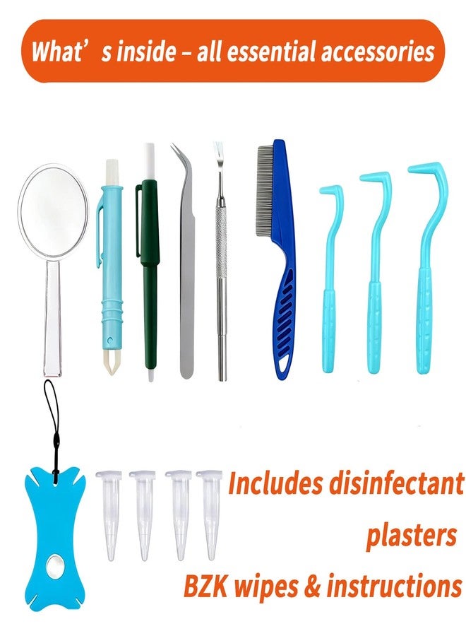 Auibor Premium Tick Remover Kit for Dogs and Humans - 54 in 1 Hiking Essentials with First Aid Case, Stainless Steel Tick Remover + Tweezers, Tick Remover Tools for Dogs Cats Pet Tick Comb - Image 5