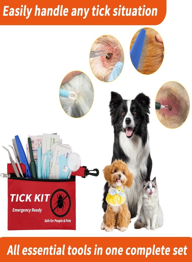 Auibor Premium Tick Remover Kit for Dogs and Humans - 54 in 1 Hiking Essentials with First Aid Case, Stainless Steel Tick Remover + Tweezers, Tick Remover Tools for Dogs Cats Pet Tick Comb - Image 4