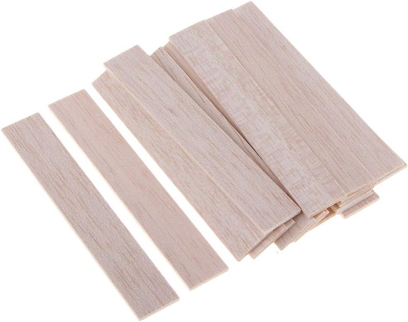 klarako50/90/110/150/180mm Long Natural Balsa Sticks Strips For Modeling DIY Crafts klarakoWood, 20 Pieces 110mm - Image 1