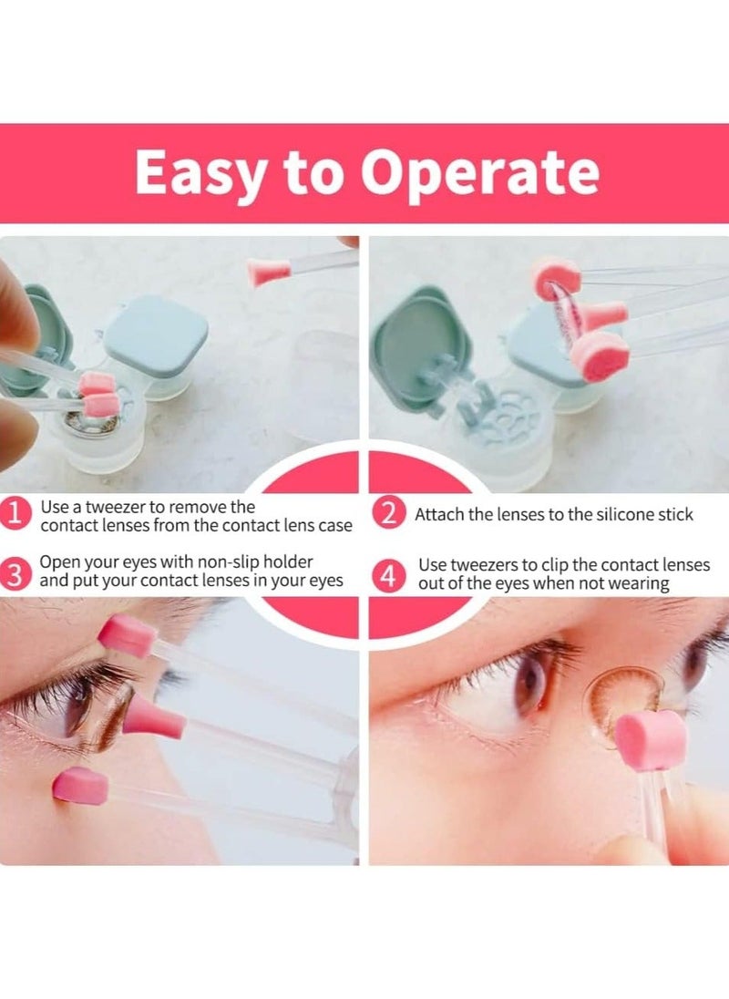 Y&D - Contact Lens Remover Tool for Soft Lenses, Lense Tool, Applicator with Tweezers and Case, Portable Contacts Inserter Removal Traveling - Image 1