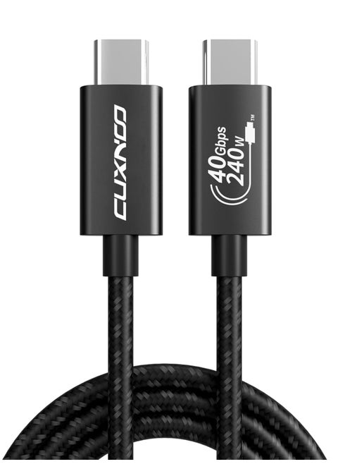 USB C-C 8K Video Cable, USB 4 Type C Display Cable Support 240W Fast Charging and 40Gbps Data Sync for Type C Laptop, Hub, Charging Dock and More (Length:1m, Black)