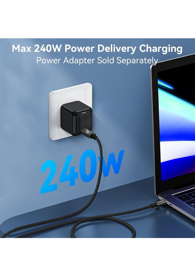 Generic - USB C-C 8K Video Cable, USB 4 Type C Display Cable Support 240W Fast Charging and 40Gbps Data Sync for Type C Laptop, Hub, Charging Dock and More (Length:1m, Black) - Image 1
