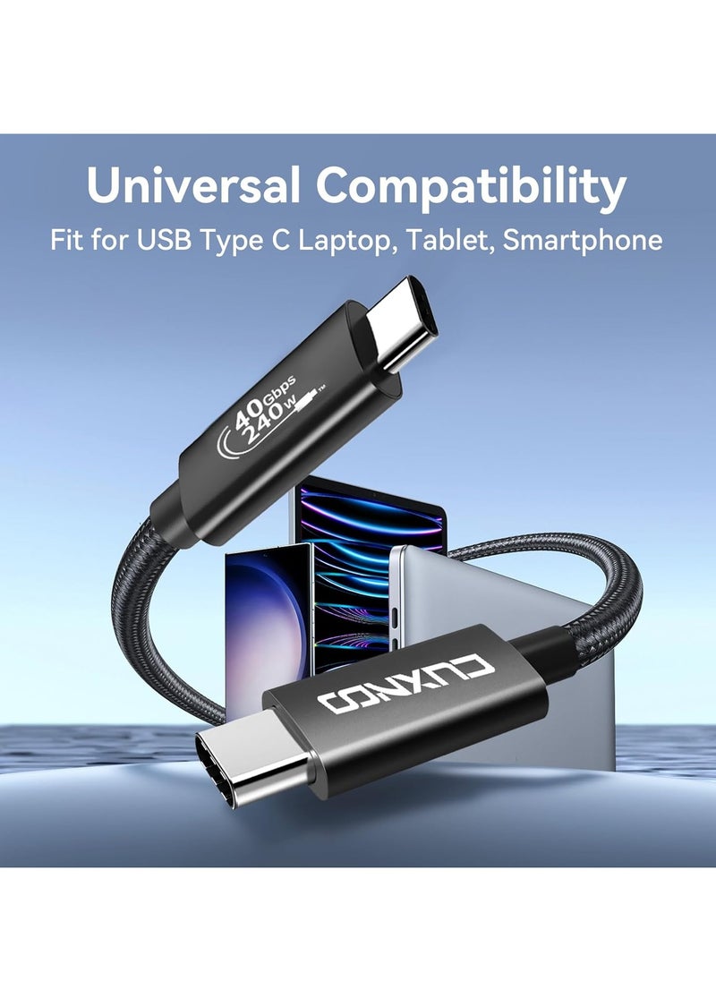 Generic - USB C-C 8K Video Cable, USB 4 Type C Display Cable Support 240W Fast Charging and 40Gbps Data Sync for Type C Laptop, Hub, Charging Dock and More (Length:1m, Black) - Image 1