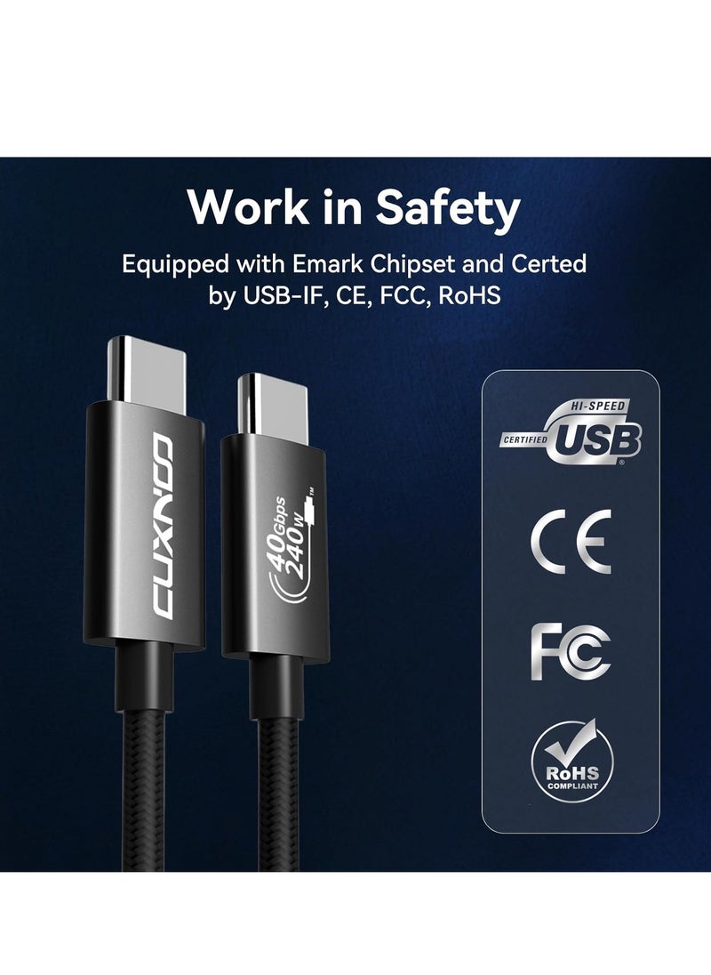 Generic - USB C-C 8K Video Cable, USB 4 Type C Display Cable Support 240W Fast Charging and 40Gbps Data Sync for Type C Laptop, Hub, Charging Dock and More (Length:1m, Black) - Image 1