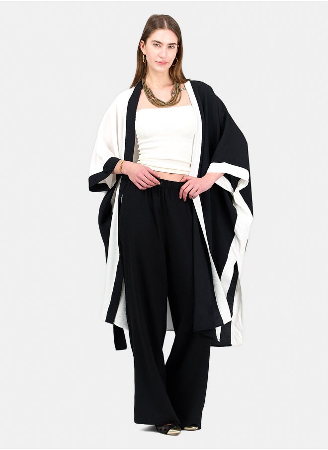 Clue Dual Tone Flowy Kimono  - Image 1