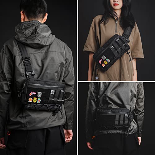 TACTICAL_GEEK Cache L3 EDC Sling Bag Chest, Lightweight Shoulder Daypack, 500D Nylon, Travel Hiking Concealed Carry, Crossbody Bag, Tactical Backpack, Hiking Ambidextrous Strap Black - Image 2