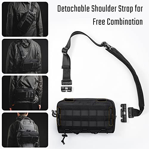 TACTICAL_GEEK Cache L3 EDC Sling Bag Chest, Lightweight Shoulder Daypack, 500D Nylon, Travel Hiking Concealed Carry, Crossbody Bag, Tactical Backpack, Hiking Ambidextrous Strap Black - Image 5
