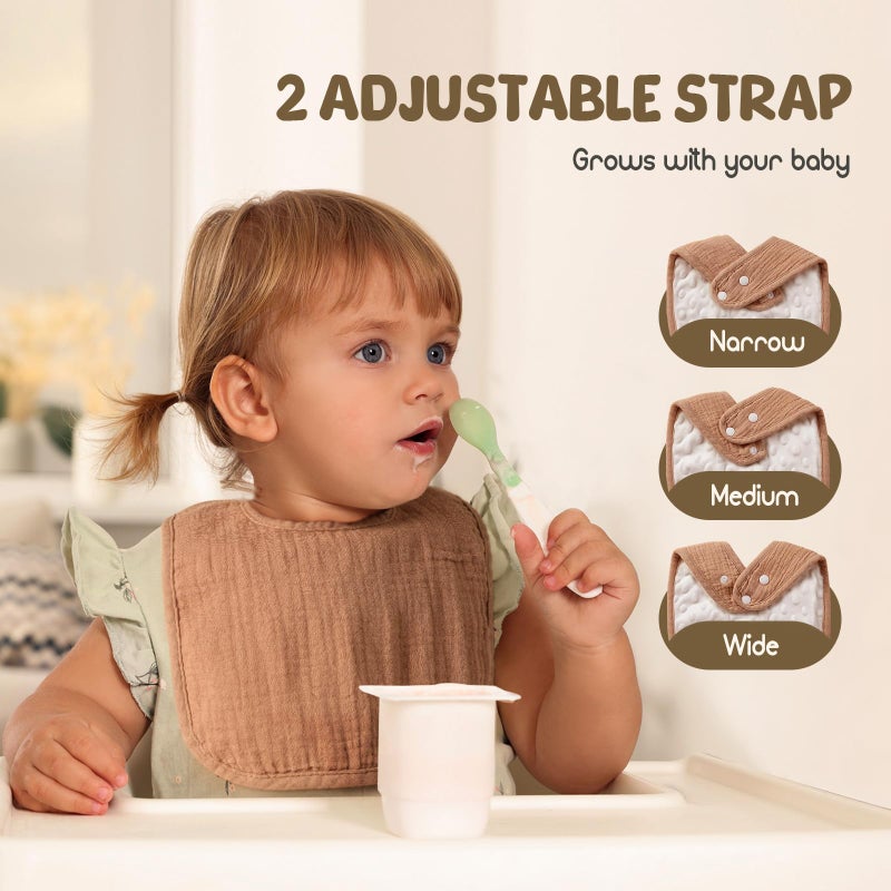 POIKSHARK Muslin Baby Bibs for Unisex Boys Girls, Soft Cotton Baby Drool Bibs, Drooling and Teething Bibs for Infant, Newborn - Image 3
