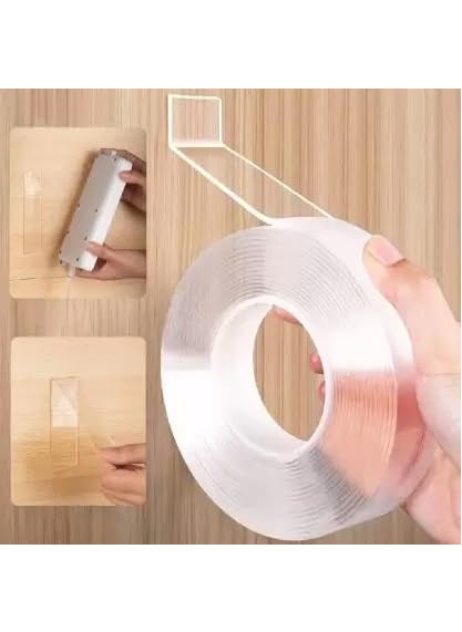 Generic QINPIN Double-Sided Heavy Duty Strong Glue Transparent Reusable Ivy Grip Tape for Wall, Floor, Carpet, Furniture  - Image 4
