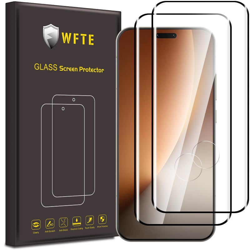 WFTE 2-Pack Screen Protector for HONOR Magic 8 Pro 5G 3D Full Coverage,Anti-Scratch,HD Clear,Anti-fingerprint,Bubble-Free,Premium Tempered Glass Screen Protector For HONOR Magic8 Pro (Black) - Image 1