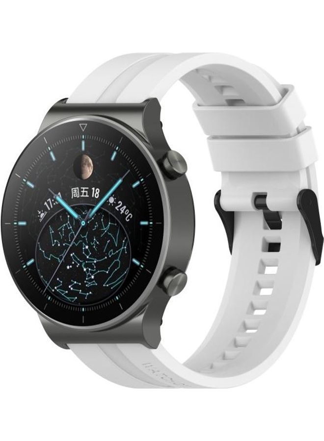 NIBEMINENT Silicone Replacement Strap Watchband For Huawei Watch GT 2 Pro White - Image 4