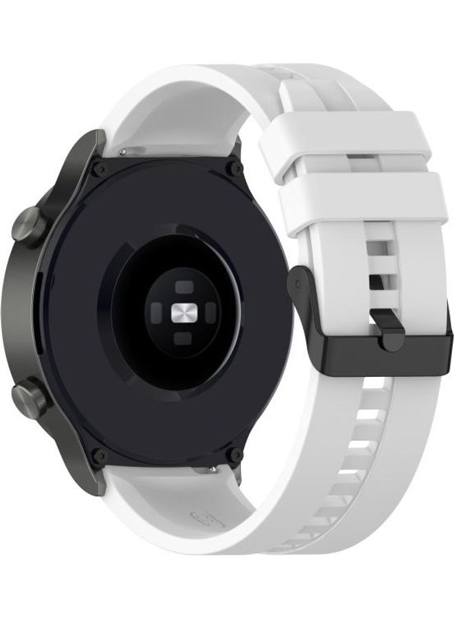 NIBEMINENT Silicone Replacement Strap Watchband For Huawei Watch GT 2 Pro White - Image 5