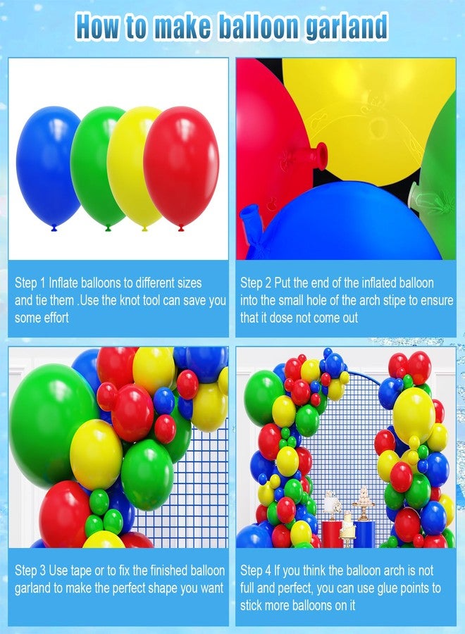 YMSZ Red Blue Green Yellow Balloons, 136pcs Colorful Latex Balloons with Different Size for Birthday, Carnival Circus, Baby Shower Party Decorations - Image 3