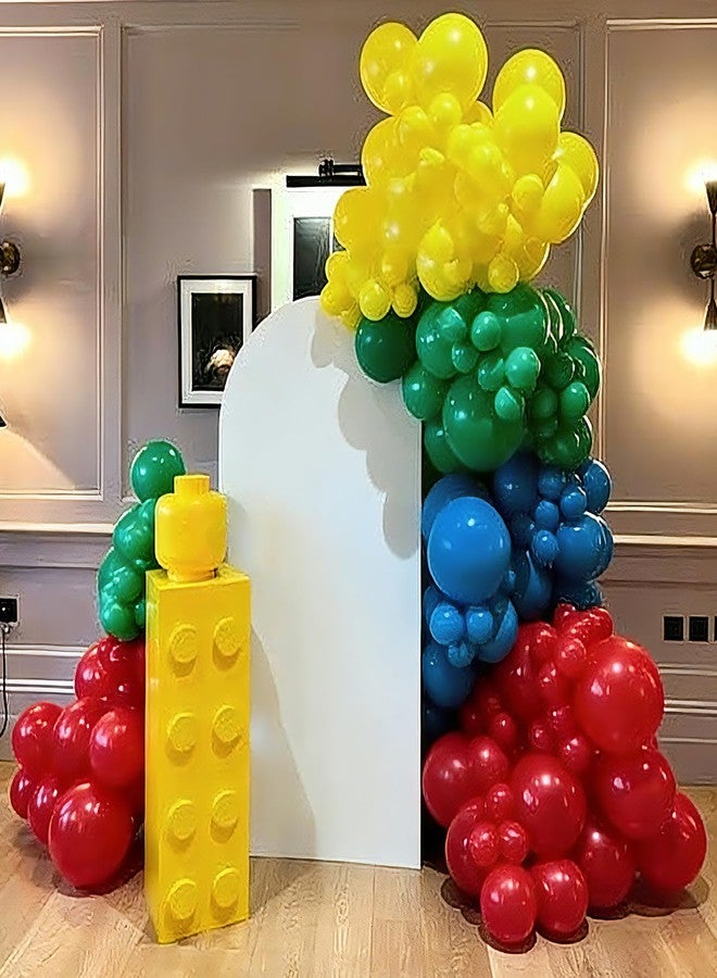 YMSZ Red Blue Green Yellow Balloons, 136pcs Colorful Latex Balloons with Different Size for Birthday, Carnival Circus, Baby Shower Party Decorations - Image 5