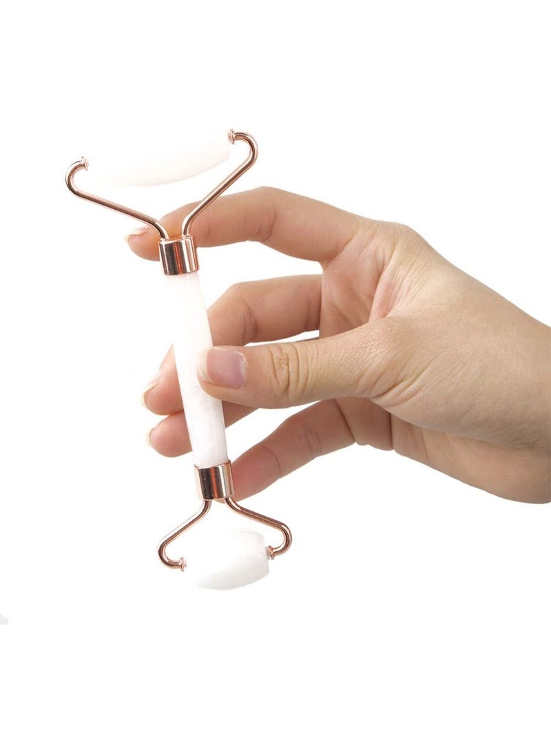 Natural stone face and neck roller – to stimulate collagen, promote skin radiance, and combat aging – 2 pieces – Navy blue - Image 4