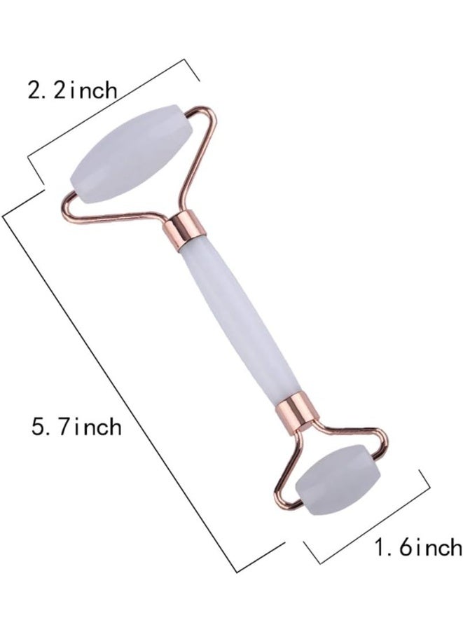 Natural stone face and neck roller – to stimulate collagen, promote skin radiance, and combat aging – 2 pieces – Navy blue - Image 3