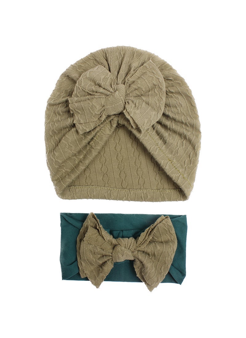 Loquat Summer Baby Flower Cap Hair Tie Set erfly Knot Combination Cute Girls Hair Accessories Knitted Clip Children Green