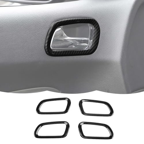 RT-TCZ RTTCZ Carbon Fiber Door Inner Handle Cover Trim Frame Decoration Interior Accessories Compatible with Dodge Durango 20112020 - Image 1