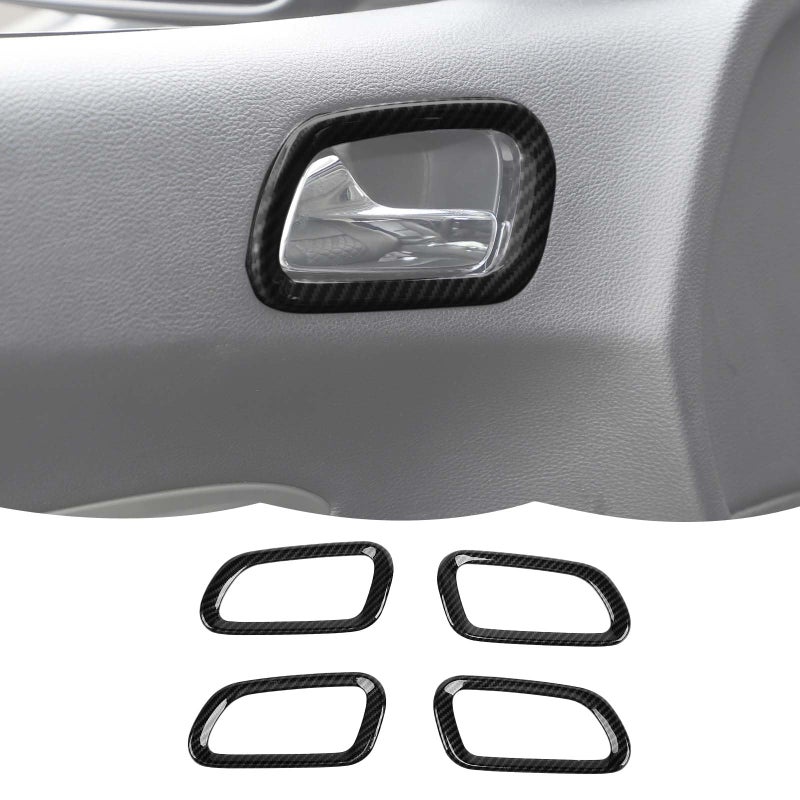 RT-TCZ RTTCZ Carbon Fiber Door Inner Handle Cover Trim Frame Decoration Interior Accessories Compatible with Dodge Durango 20112020 - Image 2