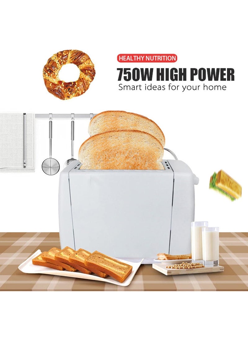 SUKILO 220V Stainless Steel Automatic 2-Slice Bread Toaster with 6-Level Browning Control, Auto Pop-Up & Auto Shut-Off – White  - Image 4