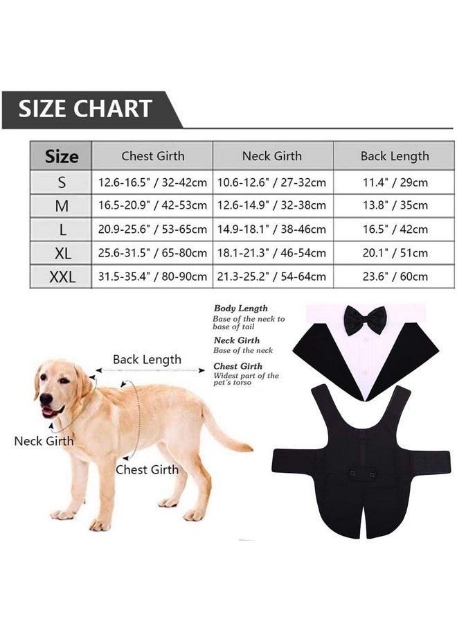 IDOMIK Dog Tuxedo Suit for Small Medium Large Dogs, Formal Dog Tuxedo Vest Suit with Detachable Bow Ties Collar & Bandana Scarf Set, Dog Wedding Attire Shirt for Birthday Party Costume Black - Image 2