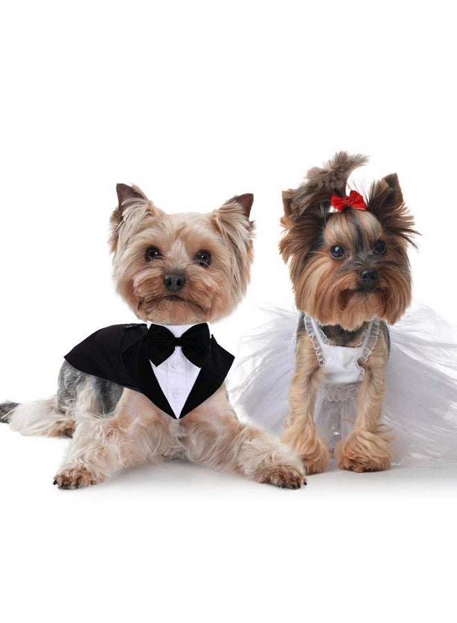IDOMIK Dog Tuxedo Suit for Small Medium Large Dogs, Formal Dog Tuxedo Vest Suit with Detachable Bow Ties Collar & Bandana Scarf Set, Dog Wedding Attire Shirt for Birthday Party Costume Black - Image 4