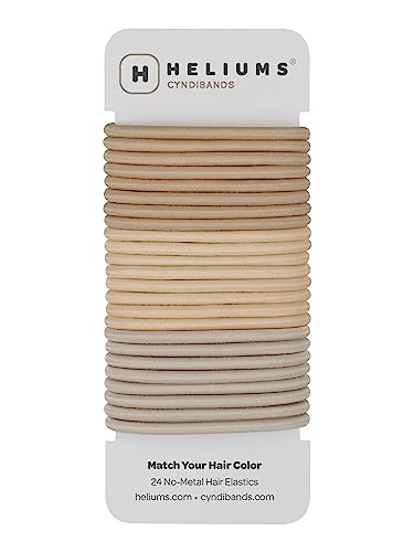 Cyndibands Blonde Hair Ties  No Damage Elastic Hair Tiess 4mm Ponytail Holders  24 Count Sandy Beige Ash Blonde