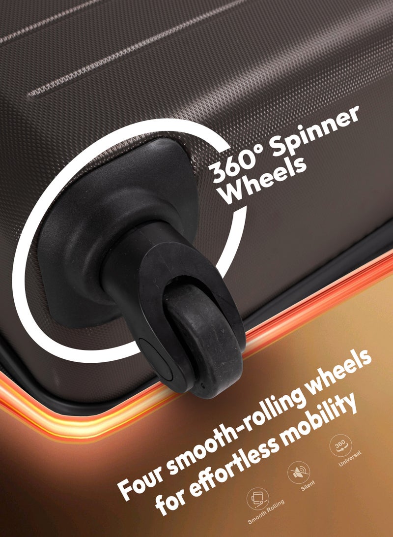 ستارجولد مجموعة حقائب سفر من 4 قطع (20/24/28/32 بوصة) - حقائب سفر صلبة من مادة ABS بسحاب قابل للتمدد، وعجلات دوارة 360 درجة، وقفل رقمي - حقيبة سفر خفيفة الوزن بعجلات - Image 3
