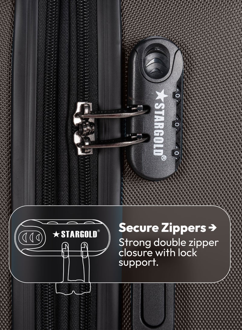 ستارجولد مجموعة حقائب سفر من 4 قطع (20/24/28/32 بوصة) - حقائب سفر صلبة من مادة ABS بسحاب قابل للتمدد، وعجلات دوارة 360 درجة، وقفل رقمي - حقيبة سفر خفيفة الوزن بعجلات - Image 4