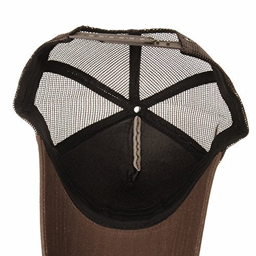 WITHMOONS Meshed Baseball Cap Skull Rhinestones Trucker Hat KR1751 (Brown) - Image 4